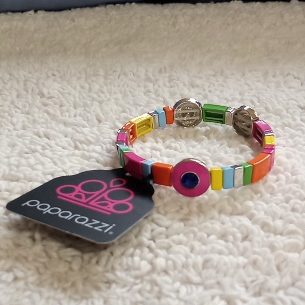 Colorblock Cameo Multi Strechy Bracelet